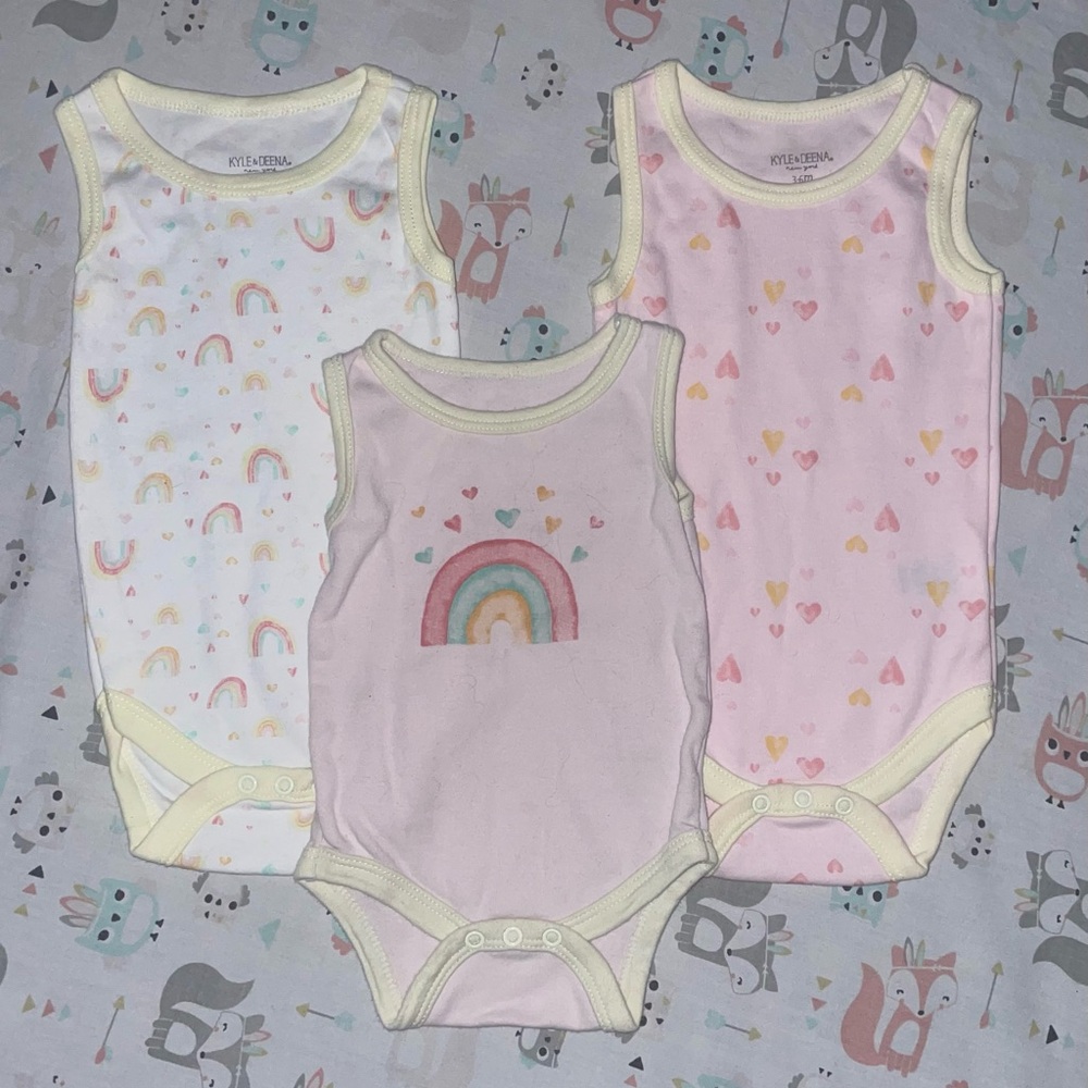 Rainbow Onsies Set, 3-6 Month Baby